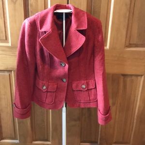 Talbots Wool 4P Blazer Jacket Burnt Orange Red